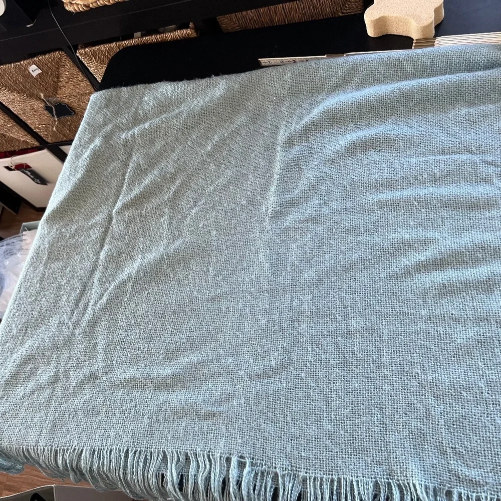 West elm throw blanket, light blue 50x60